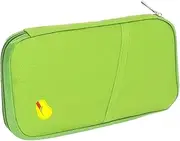 [Healeved] 1Pc Green Travel Document Holder Wallet Compact Passport Pouch Case for Cash Id Cards Stylish Travel Accessory for Business Trip Office