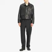 Second/Layer Button Through Leather Jacket