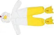 [ANDRESLAD] Infant Plush Chicken Jumpsuit Crawler Suit with Animal Hat Soft Long Sleeve Baby Clothing Ideal for Photoshoots