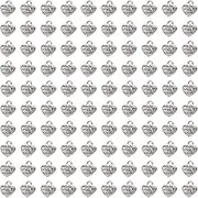 Shapenty 100PCS Mini Metal Beads Heart Shaped “Made with Love” Charms Bulk for DIY Craft Keychain Necklace Pendants Bracelets Earrings Jewelry Making Findings, Metal, metal