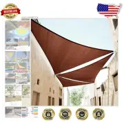 Customizable Brown Triangle Sun Shade Sail - Heavy Duty, UV Resistant 14' Canopy