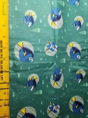 Disney Finding Dory Teal Green Cotton Craft Sewing Fabric by the Yard