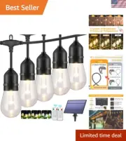 Multi-Color Dimmable Solar String Lights - 48ft for Events & Everyday Elegance