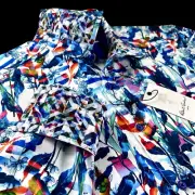 Robert Graham Geometric Colorful Camo Floral Patchwork Vivid Shirt $228 XL