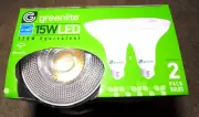 Greenlite 15W LED dimmable Floodlight Bright White 120 Watt Equivalent 2 Pack