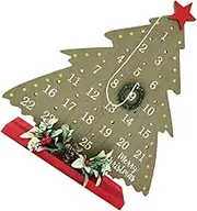 Garneck Advent Calendar Rustic Tree Decor Date Blocks for Holiday Home Decoration Festive Tabletop Ornament for Xmas Celebration