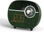 Retro Alarm Clock with Bluetooth,Vintage FM Radio,Hands-Free Calling,Night Light,Support TF Card and AUX, Suitable for Home Office, Outdoor iTOMA 158