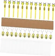Alipis 12 Pack Bee Theme Pens Keychains Set for Boys and Girls Party Favor Mini Notebook Keychain Bee Accessory Party Favors