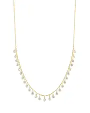 Aqua Charm Necklace in Sterling Silver or Gold Plated Sterling Silver, 16-18- Exclusive