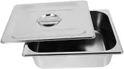 FIXOSHEE Stainless Steel Buffet Pans with Lid Commercial Steam Table Pans for Restaurants Space Saving Design for Catering Events
