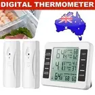 2 Sensors Wireless Fridge Thermometer Digital Freezer Alarm Gauge Home Monitor