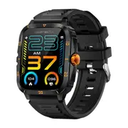 1.96 Inch Hd Rugged Smartwatch Square Screen Bt Calls Sleep Oxygen Monitor Black Gold Smart Watches