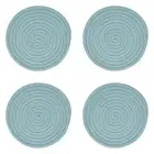 4x Annabel Trends Rope Trivet Table Mat Protector Pad Round 18.5cm Small Sage