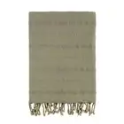 Khaki Stonewashed Turkish Beach Towel Handwoven Peshtemal by Bello, 39 x 66.9 In