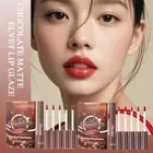 5pcs/Set Chocolate Matte Velvet Lip Glaze Lip Gloss Makeup Set Lip Make Z4N1