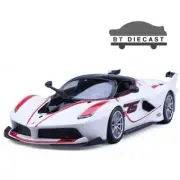 BBURAGO FERRARI RACING FXX K #75 1/24 DIECAST MODEL WHITE 18-26301 WH