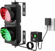 4 Inch Diameter Lens, AC110-240V, Signal Stop Go Light,2 Red/Green Traffic Signal Light,Button Control,Suitable for Intersection, Factory, School