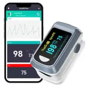 Pulse Oximeter HealthTree Oxygen Monitor Fingertip, Bluetooth Pulse Ox with F...