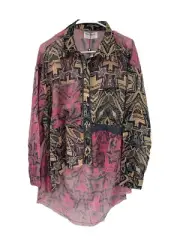 One Teaspoon Womens Multicolor Prismatic Kaleidoscope Lunar Shirt Size S $260