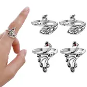 Dimeho 4 Pack Adjustable Crochet Rings Knitting Finger Loop Yarn Guide Holder...