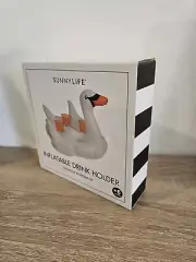 SUNNYLIFE - INFLATABLE SWAN DRINK HOLDER / POOL FLOAT TOY - HOLDS 4 CUPS NEW