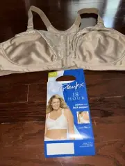 Playtex 4643 18Hr Posture Back Support Wireless Bra 46C Nude