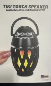 Tiki Torch Speaker - Portable Indoor/Outdoor Bluetooth Speaker with Flame Light