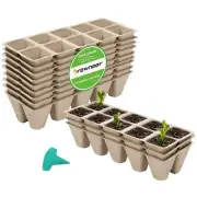 120 Cells Peat Pots Seed Starter Trays 12 Packs Biodegradable
