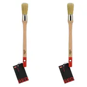 2x Jasart Elevate Red Hog Art Painting Round Nylon Mix Brush #8/21mm WHT Bristle