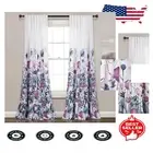 Modern Floral Window Curtain Pair 84"L x 52"W - Light Filtering & Stylish