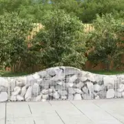 NNEVL Arched Gabion Baskets 3 pcs 200x30x40/60 cm Galvanised Iron