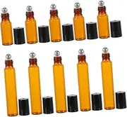 ERINGOGO 10Pcs Essential Oil Roller Bottles Glass Bottles with Caps Refillable Travel Containers for Perfume Makeup Leak and Portable
