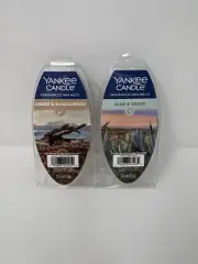 2x Yankee Candle Aloe & Agave + Amber & Sandalwood Fragranced Wax Melts 2.6 Oz