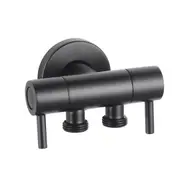 Mini Cistern Cock Dual Control Toilet Bidet 1/4 Black