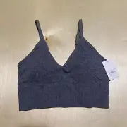 Auden Size Medium Women's Seamless Brami Bra / Cami Heathered Gray Top