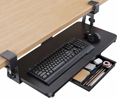 Large under Desk Keyboard Tray with Sturdy C-Clamp Mount, 26 (30.16" Including C