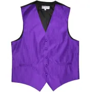 New Men's Formal Tuxedo Vest Waistcoat only vertical stripes Purple wedding prom