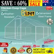 i.Pet Chicken Coop Cage 3x6x2m Galvanised Steel Large WalkIn Hen Enclosure Cover