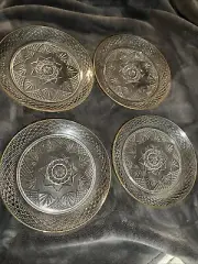 Cristal D'Arques Antique Gold Luncheon Plate Set Of 4