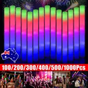 100/200/300/1000PCS Foam Glow Sticks LED Flashing Light Bulk Party Event Concert