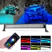 Auxbeam 5D 32inch 180W RGB Neon Led Work Light Bar For Can-am Polaris ATV UTVs