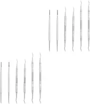 Healeved Sets Pcs Nail Cuticle Spoon Pusher Set Nail Remover Tool Brush for Cleaning for Home Salon