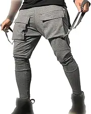 [Generic] Mens Jogger Harem Pants Drawstring Elastic Waist Cargo Pant Streetwear Punk Jogging Techwear Hip Hop Pants