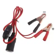 Black & Red Clamp Socket On/Off Button Car Cigarette Socket Adapter