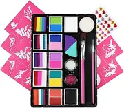 FUSION BODY ART Quality Face Painting Palette - Unicorn & Fairy Face Painting Kit | Hypoallergenic Safe & Non-Toxic - Makeup Face Paint Kit for Kids & Adults | Perfect for Birthday Parties | Cosplay Washable Paints…