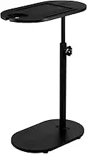 Adjustable Armchair Side Table – C Shaped Rotating Tray Table with Phone Slot for Sofa, Bed, Bathtub or Couch – Small End Table for Living Room, Bedroom, or Laptop Use (Black)