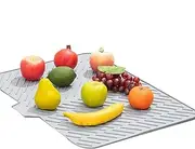 Silicone Dish Drying Mat with Drain Lip,Silicone Dish Drying Mat - Countertop Dish Drying Silicone Drainer Mat - Dishwasher Mat Draining Mat, Sink Draining Mat