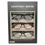 Geoffrey Beene 3 PACK Men's Reading Glasses MT Black,Grey Crystal,Tortoise +2.00