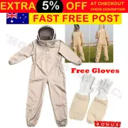 Full Beekeeping Suit Bee Suit Heavy Duty with Leather Ventilated Keeping Gloves