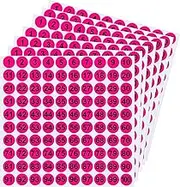 Small Number Stickers,7X Consecutive Number Labels | 1 Inch Tear Resistant Round Adhesive Decal 1 to 100 for Locker Storage Indoor Outdoor